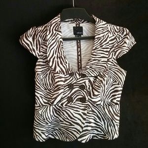 Brown & white zebra jacket